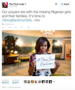 Twitter de Michelle Obama durante la campaña #bringbackourgirls